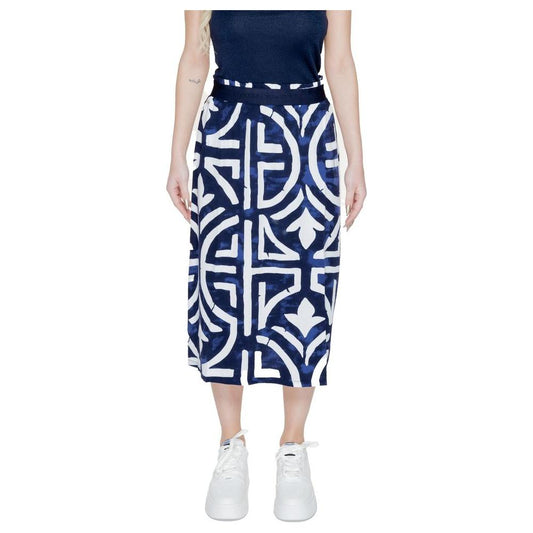 Street One Blue Viscose Skirt Street One Light Gray