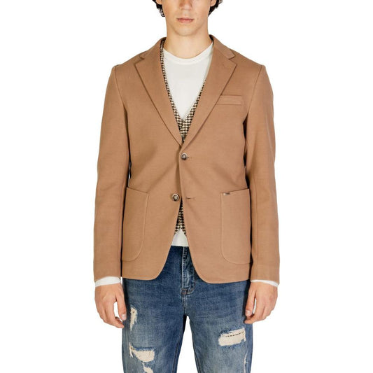 Gianni Lupo Beige Cotton Blazer Gianni Lupo Rosy Brown