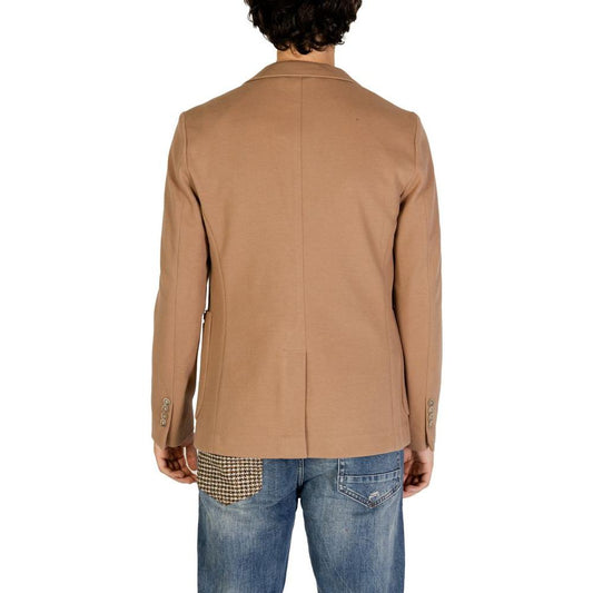 Gianni Lupo Beige Cotton Blazer Gianni Lupo Rosy Brown