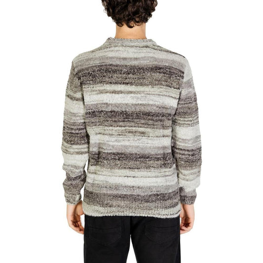 Gianni Lupo Gray Polyacrylic Sweater Gianni Lupo Dark Gray
