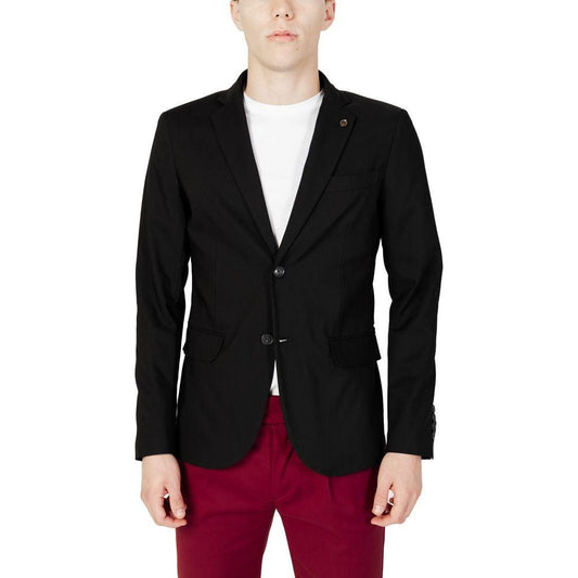 Gianni Lupo Black Cotton Blazer Gianni Lupo Light Gray