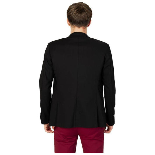 Gianni Lupo Black Cotton Blazer Gianni Lupo Black