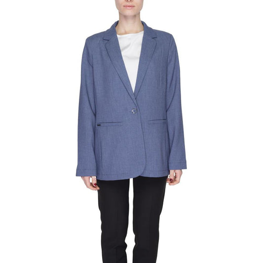 Street One Blue Polyester Suits & Blazer Street One Slate Gray