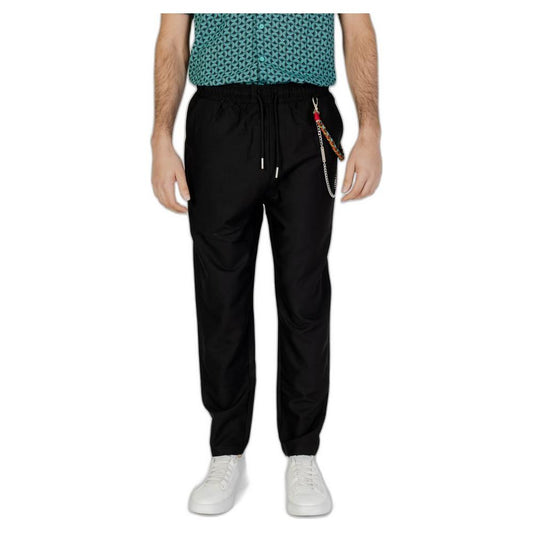 Gianni Lupo Black Polyester Jeans & Pant Gianni Lupo Black