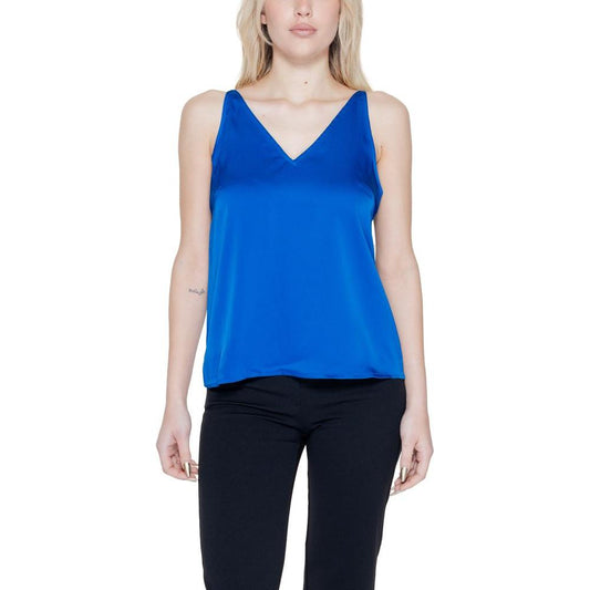 Vila Clothes Blue Polyester Tops & T-Shirt Vila Clothes Gray