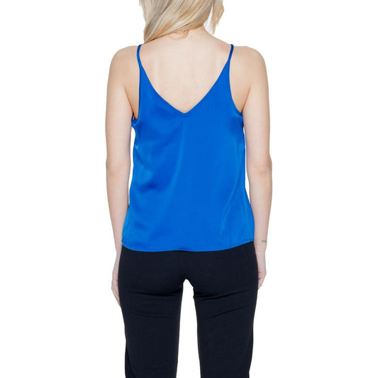 Vila Clothes Blue Polyester Tops & T-Shirt Vila Clothes Gray