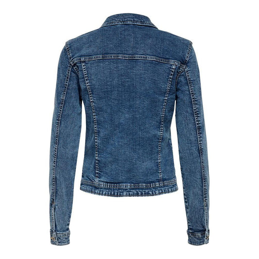 Only Blue Cotton Jackets & Coat