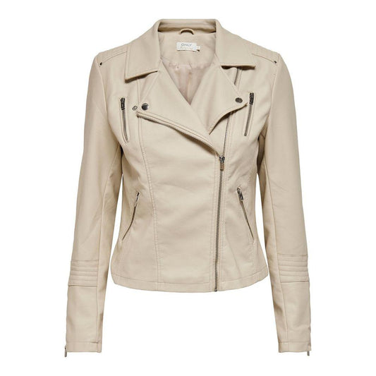 Only Beige Viscose Jackets & Coat Only Gray