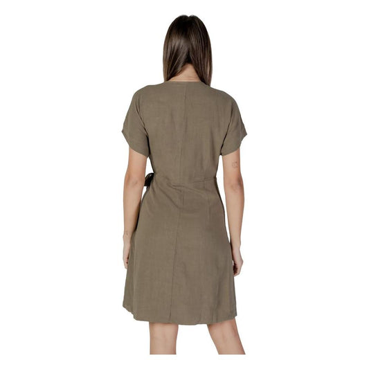 B.Young Green Viscose Dress B.Young Dim Gray