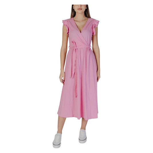 B.Young Multicolor Cotton Dress B.Young Rosy Brown