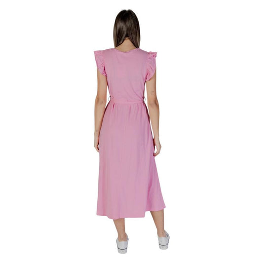 B.Young Multicolor Cotton Dress B.Young Rosy Brown