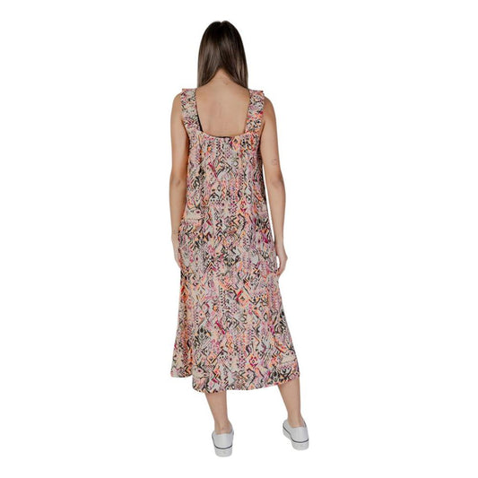 B.Young Multicolor Cotton Dress B.Young Rosy Brown
