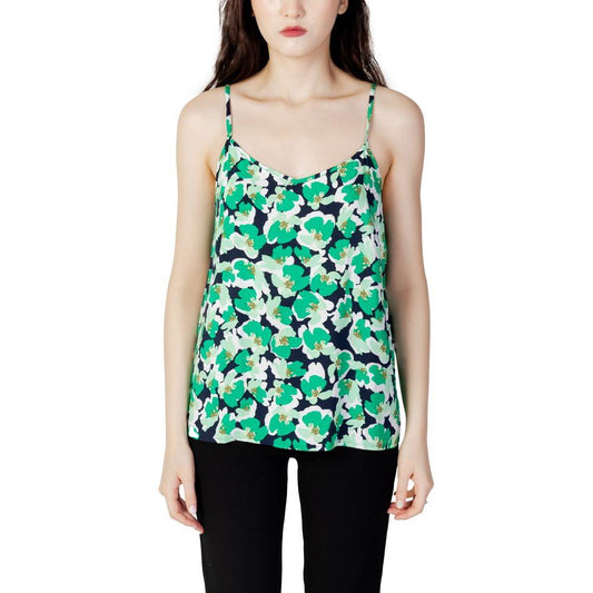 Jacqueline De Yong Green Cotton Tops & T-Shirt Jacqueline De Yong Dark Slate Gray