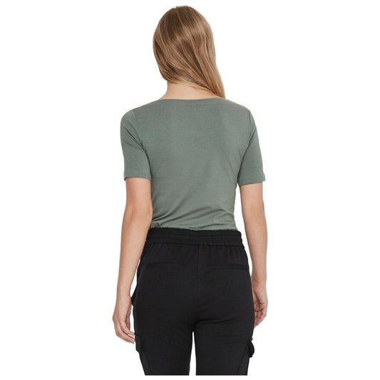 Vero Moda Green Viscose Tops & T-Shirt Vero Moda Dim Gray