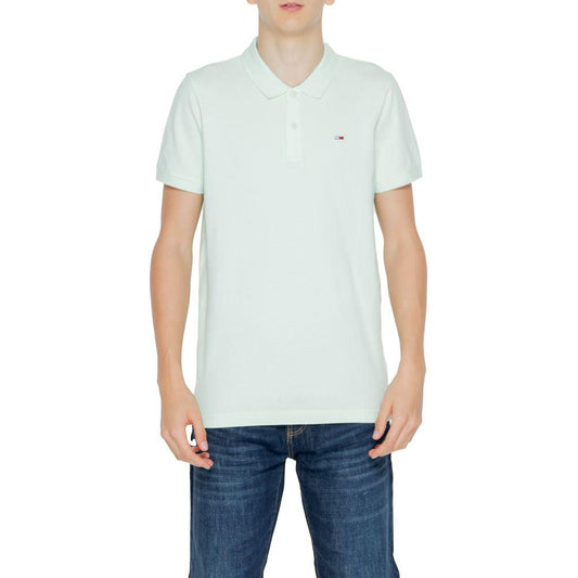 Tommy Hilfiger Jeans Green Cotton Polo Shirt Tommy Hilfiger Jeans Light Gray
