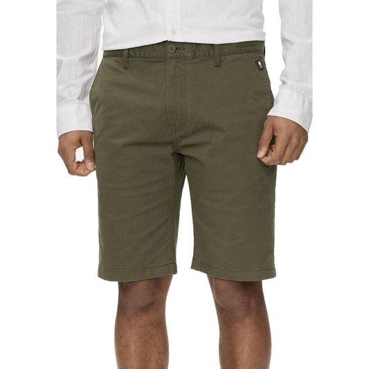 Tommy Hilfiger Jeans Green Organic Cotton Short Tommy Hilfiger Jeans Dark Olive Green