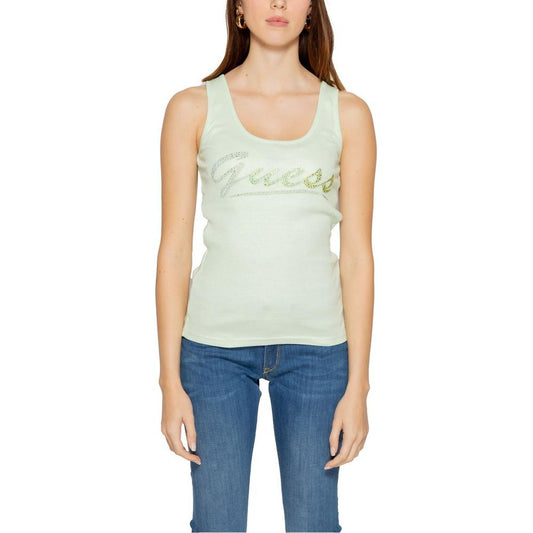 Guess Turquoise Cotton Tops & T-Shirt Guess Light Gray