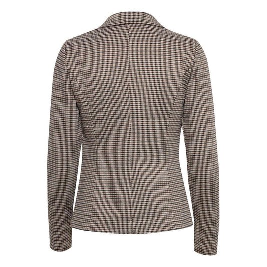ICHI Beige Polyester Suits & Blazer ICHI Slate Gray