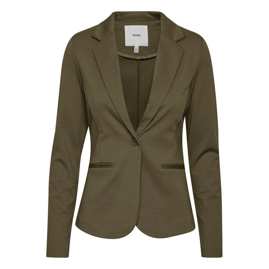 ICHI Green Polyester Suits & Blazer ICHI Dark Olive Green