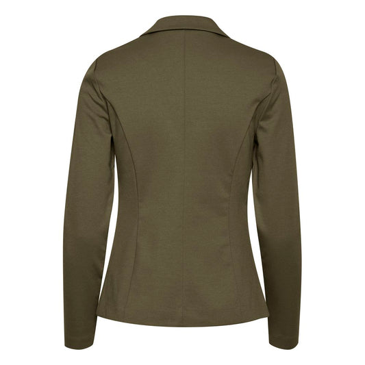 ICHI Green Polyester Suits & Blazer ICHI Dark Olive Green
