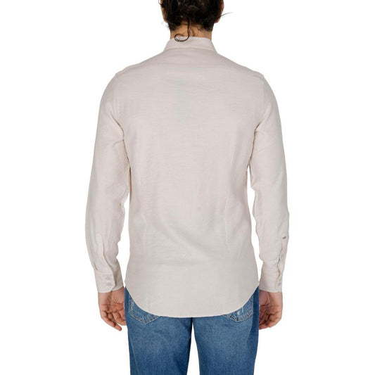 Antony Morato Beige Viscose Shirt Antony Morato Light Gray