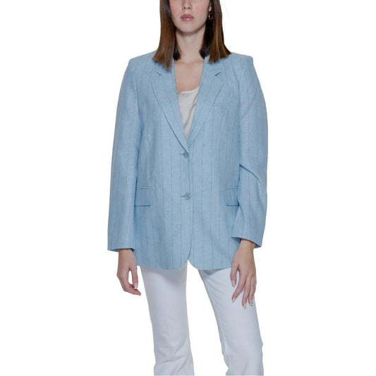 Vero Moda Light Blue Linen Suits & Blazer Vero Moda Dark Gray