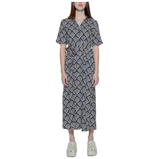 Jacqueline De Yong Beige Viscose Dress Jacqueline De Yong Dark Gray