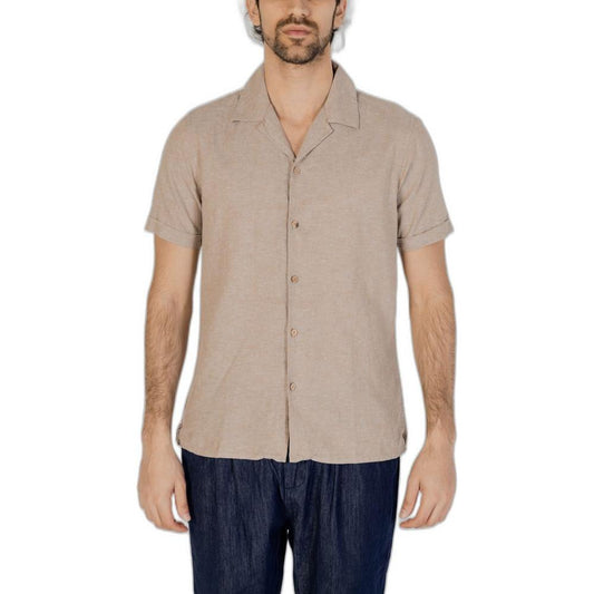 Hamaki-Ho Beige Linen Shirt Hamaki-Ho Rosy Brown