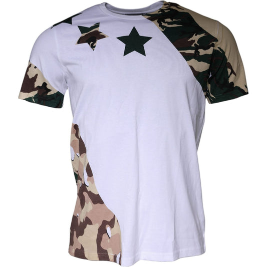 Dolce & Gabbana White Camouflage Stars Crew Neck T-shirt Dolce & Gabbana Thistle