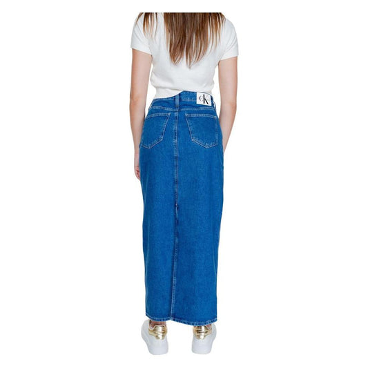 Calvin Klein Jeans Blue Cotton Skirt Calvin Klein Jeans Dark Cyan