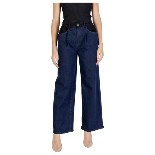 ICHI Blue Cotton Jeans & Pant ICHI Dark Slate Gray