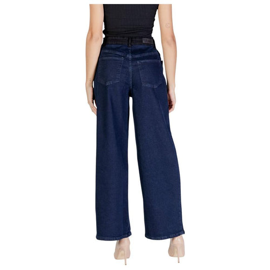 ICHI Blue Cotton Jeans & Pant ICHI Dark Slate Gray
