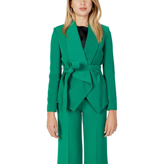 Sandro Ferrone Green Polyester Suits & Blazer Sandro Ferrone Dark Cyan
