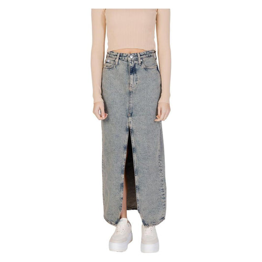 Calvin Klein Jeans Blue Cotton Skirt Calvin Klein Jeans Light Slate Gray