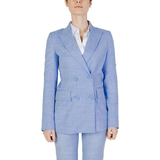 Sandro Ferrone Blue Viscose Suits & Blazer Sandro Ferrone Dark Gray