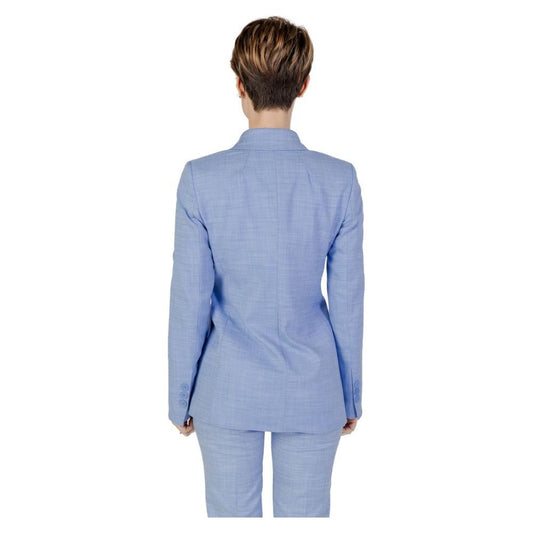 Sandro Ferrone Blue Viscose Suits & Blazer Sandro Ferrone Dark Gray