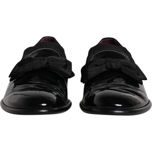 Dolce & Gabbana Black Leather Loafers Men Formal Dress Shoes Dolce & Gabbana Black