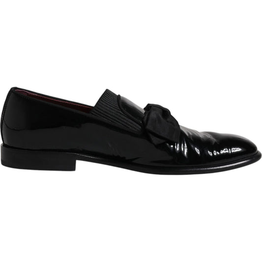 Dolce & Gabbana Black Leather Loafers Men Formal Dress Shoes Dolce & Gabbana Black