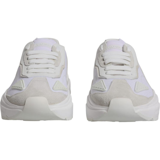 Dolce & Gabbana White Leather Daymaster Low Top Sneakers Shoes Dolce & Gabbana Gray