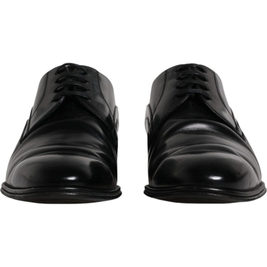 Dolce & Gabbana Black Leather Derby Formal Men Dress Shoes Dolce & Gabbana Black