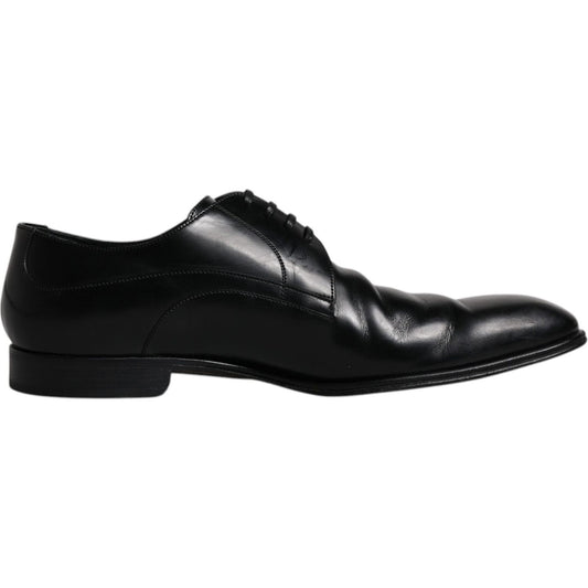 Dolce & Gabbana Black Leather Derby Formal Men Dress Shoes Dolce & Gabbana Black