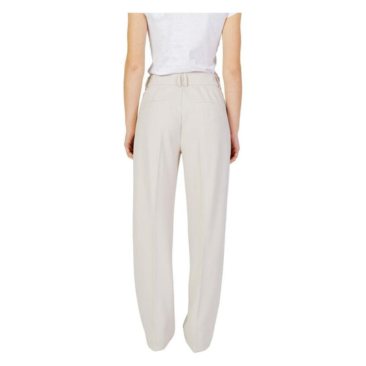 Only Beige Polyester Jeans & Pant Only Light Gray