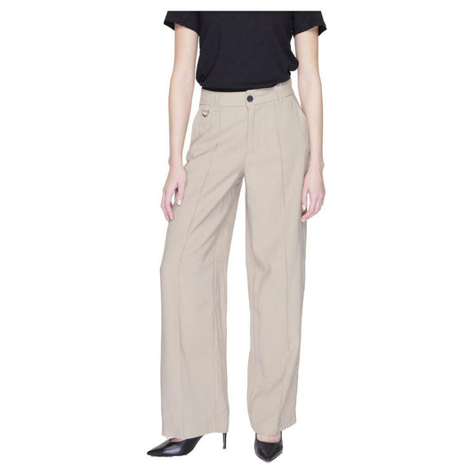 Only Beige Viscose Jeans & Pant Only Gray