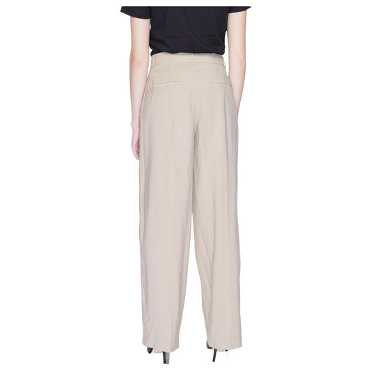 Only Beige Viscose Jeans & Pant Only Light Gray
