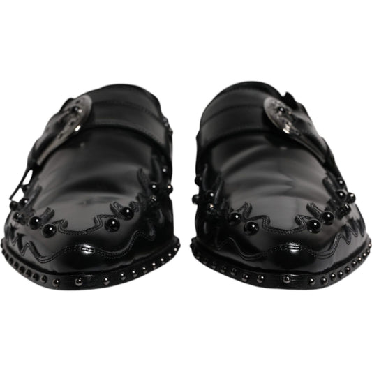 Dolce & Gabbana Black Embellished Derby Monk Strap Shoes Dolce & Gabbana Dark Slate Gray