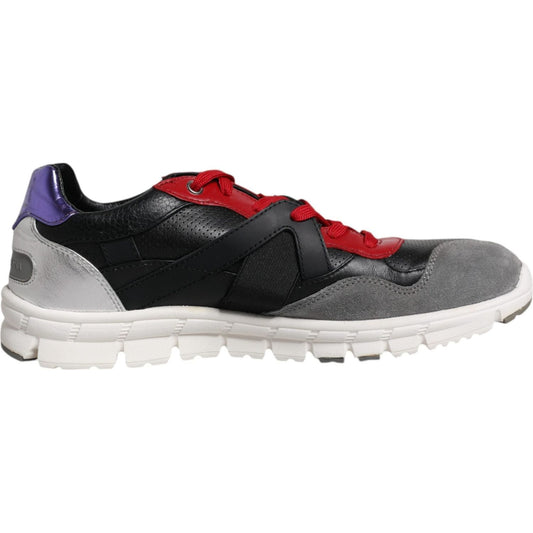 Dolce & Gabbana Multicolor Leather Suede Low Top Sneakers Shoes Dolce & Gabbana Dark Slate Gray