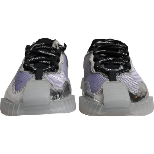 Dolce & Gabbana Silver Black Nylon NS1 Low Top Sneakers Shoes Dolce & Gabbana Slate Gray
