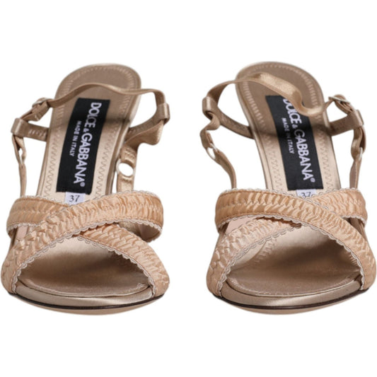 Dolce & Gabbana Beige Keira Slingback Heels Sandals Shoes Dolce & Gabbana Dim Gray
