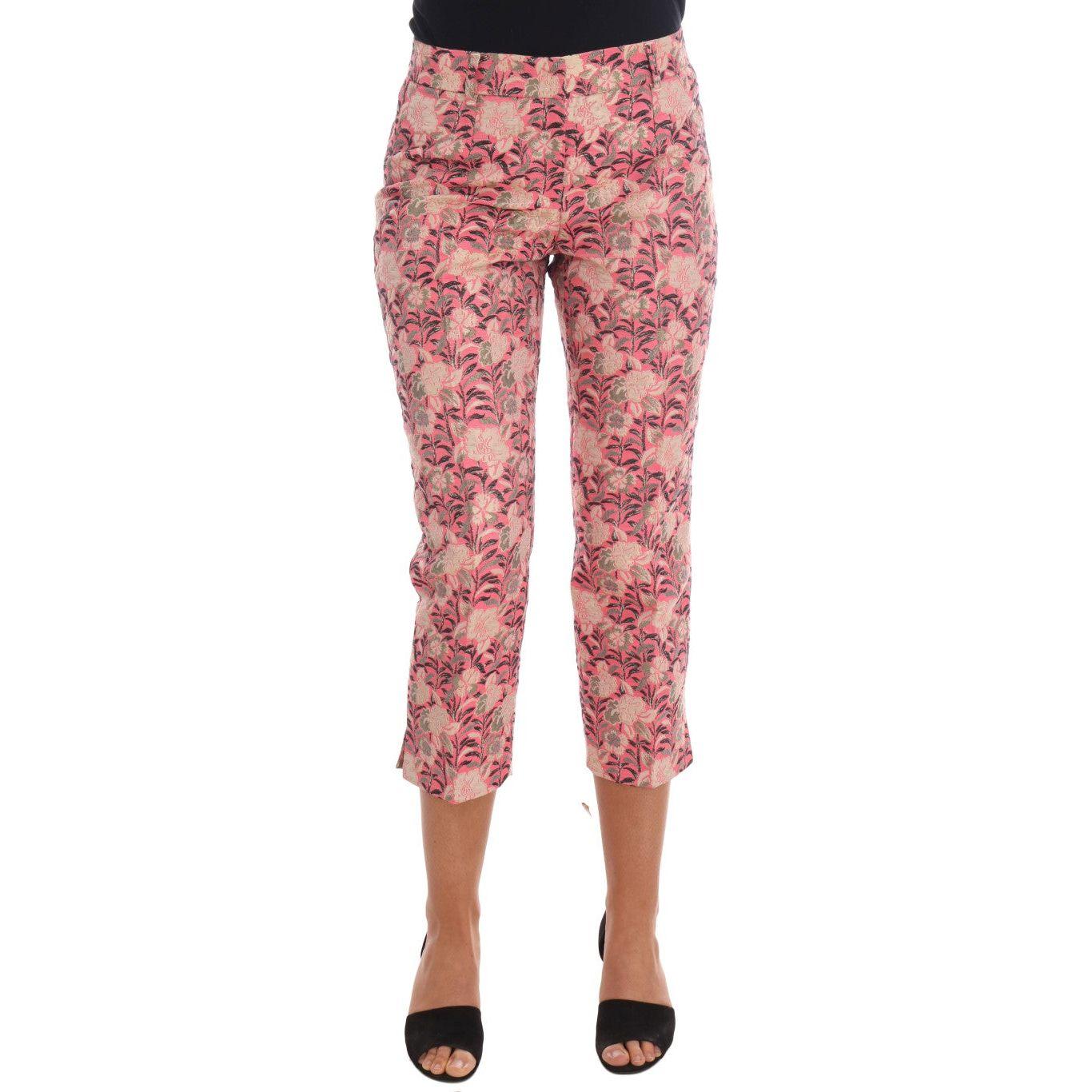 Dolce & Gabbana Pink Floral Brocade Capri Pants PAN61114-3