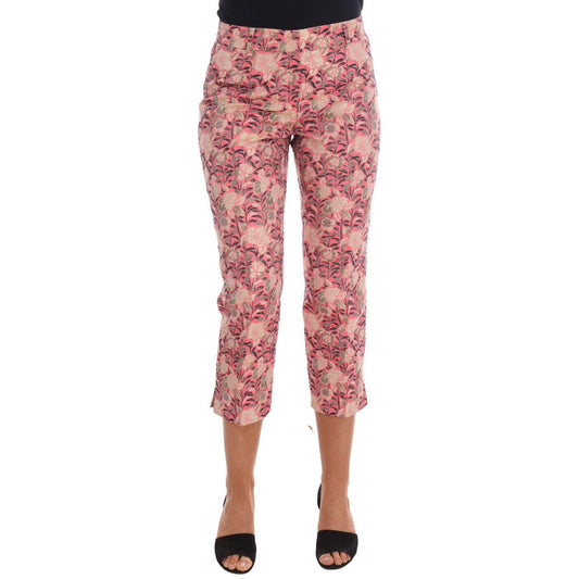 Dolce & Gabbana Pink Floral Brocade Capri Pants PAN61114-3